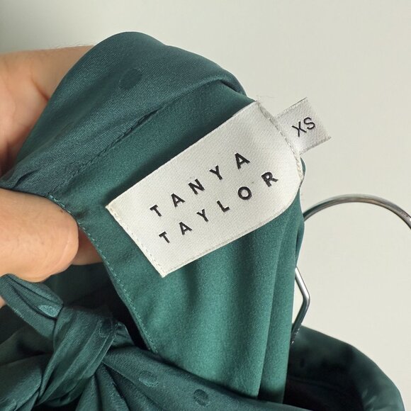Tanya Taylor Dress 100% Silk Drop Waist Rosie Bottle Green Size XS - Picture 6 of 11